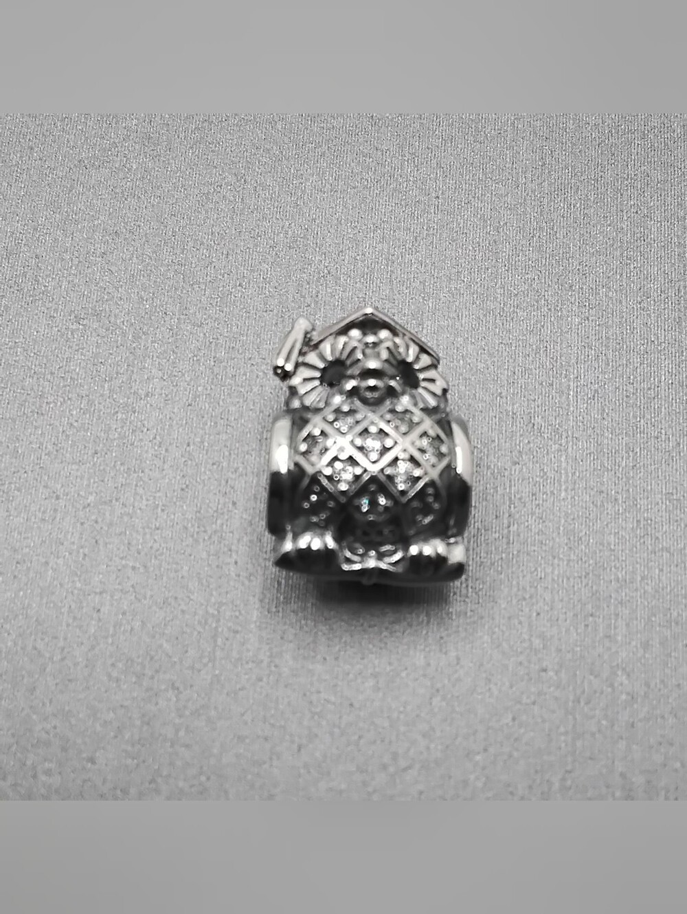 Authentic Pandora Graduate Owl Charm With Blue Crystal Eyes - EUC